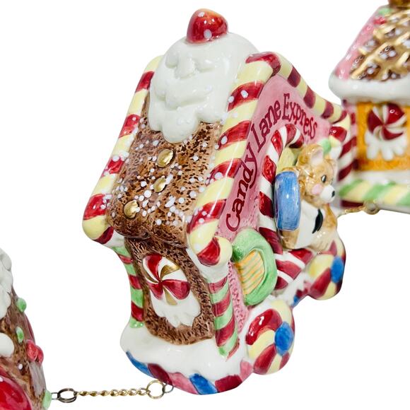 Vintage Fitz & Floyd Candy Lane Express Train Christmas 3 Piece Set 2001 - Picture 6 of 16